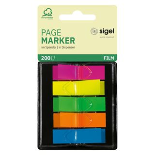 SIGEL TRANSPARENT Haftmarker farbsortiert 5x 40 Streifen HN489
