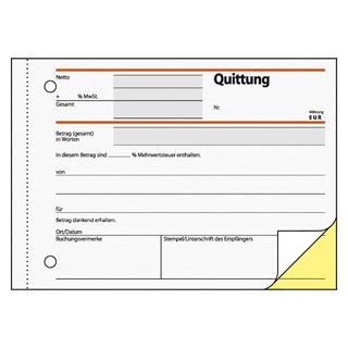 SIGEL Quittung, MwSt. separat ausgewiesen Formularbuch SD022