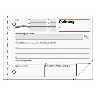 SIGEL Quittung, MwSt. separat ausgewiesen Formularbuch QU625