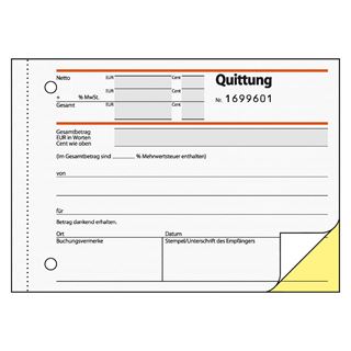 SIGEL Quittung mit MwSt. separat ausgewiesen, mit fortlaufenden