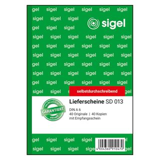 SIGEL Lieferschein mit Empfangsschein Formularbuch SD013