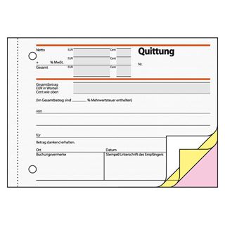 SIGEL Quittung, MwSt. separat ausgewiesen Formularbuch SD023