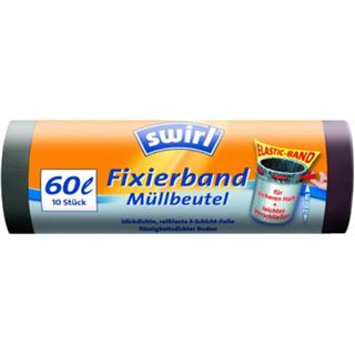 swirl M&uuml;llbeutel Rei&szlig;fest & Dicht 5022 60,0 l schwarz,