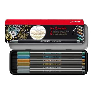 STABILO Pen 68 metallic Filzstifte farbsortiert, 6 St.
