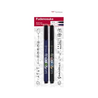 Tombow Fudenosuke Brush-Pens schwarz, 1 Set