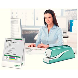 LEITZ Elektrohefter NeXXt Series WOW 5566 eisblau-metallic