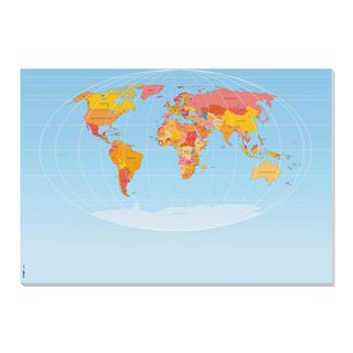 SIGEL Schreibtischunterlage Weltkarte ohne Kalendarium blau 30 Blatt