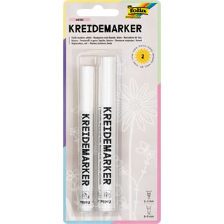 folia Kreidemarker-Set wei&szlig; 1,0 - 5,0 mm, 2 St.