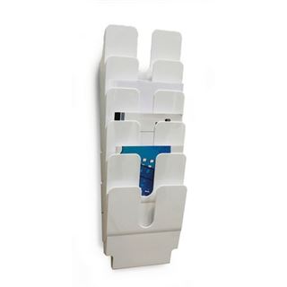 DURABLE Wandprospekthalter Flexiplus wei&szlig; DIN A4 hoch 6