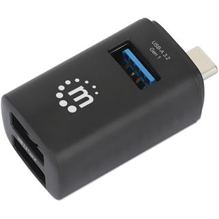 MANHATTAN 3-Port USB Typ-C Kombo-Hub USB-C-Stecker auf 3x USB-A 1x 5
