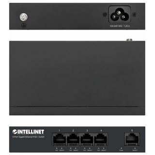Intellinet 5-Port Gigabit Ethernet PoE+ Switch 4x PSE PoE+