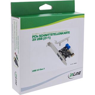 InLine Schnittstellenkarte, 4x USB 3.2 Gen.1, (2+2) PCIe, low profile