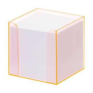 folia Zettelbox LUXBOX transparent orange inkl. 800 Notizzettel
