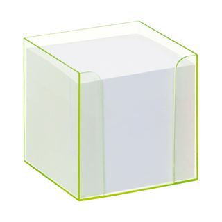 folia Zettelbox LUXBOX transparent gr&uuml;n inkl. 800 Notizzettel