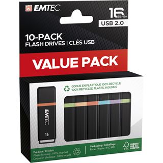16GB EMTEC 10 USB-Sticks Flash Drives rot, gelb, blau, gr&uuml;n, lila