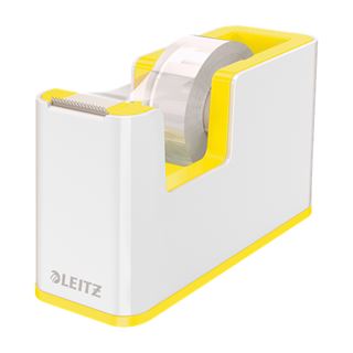 LEITZ Tischabroller WOW Duo Colour perlwei&szlig;/gelb