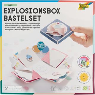folia Bastelset Explosionsbox Party 46 tlg. blau