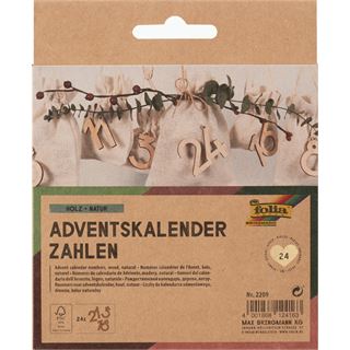 folia Adventskalenderzahlen natur