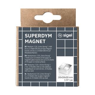 SIGEL C10 extrastark Magnet silber, Metall 2,0 x 1,0 x 2,0 cm, 1 St.