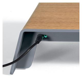 SIGEL Monitorst&auml;nder Smartstyle USB silber/holzfarben