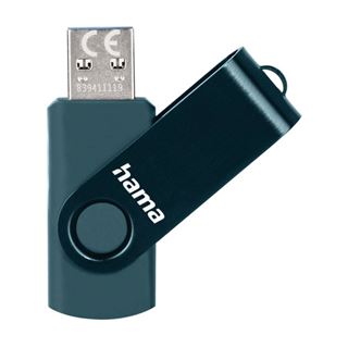 32GB hama USB-Stick Rotate petrolblau