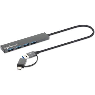 Manhattan Kombo-Hub 4Port USB 3.0 Typ-C/Typ-A 4xUSB-A Buchse