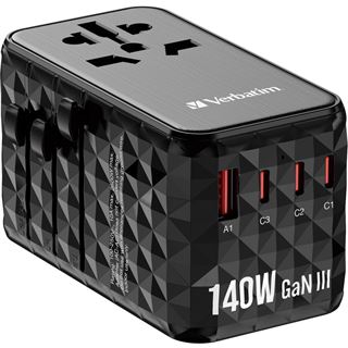 140 Watt Verbatim GAN III UTA-10 2 X USB-C PD QC 4+/2 X USB-A