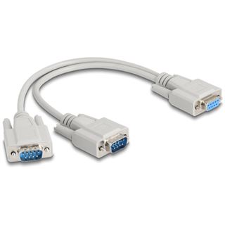 Delock Adapter Y-Kabel D-Sub9 1 x Buchse zu 2 x Stecker mit Schrauben