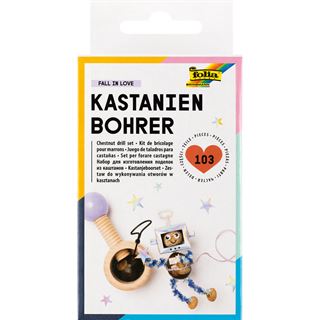 folia Bastelset Kastanienbohrer-Set natur/flieder