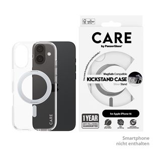 PanzerGlass CARE Feature Kickstand iPhone 16 silber