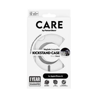 PanzerGlass CARE Feature Kickstand iPhone 16 silber