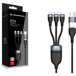 1.50m Conceptronic Kabel USB-C/A 3.0 -> 3-in-1 60W 480Mbps