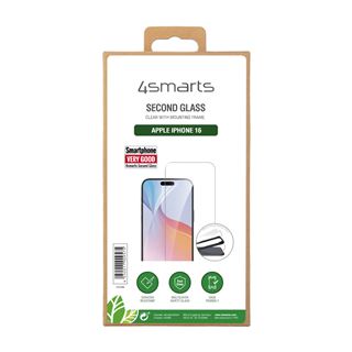 4smarts Second Glass mit Montagerahmen f&uuml;r Apple iPhone 16