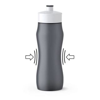 Emsa 518086 Squeeze Sport-Trinkflasche 0,6 Liter Anthrazit/ Weiß