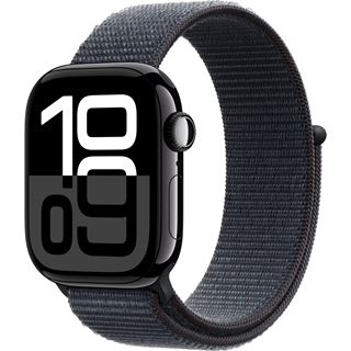 Apple Watch S10 Aluminium 42mm Diamantschwarz (Sport Loop tinte)