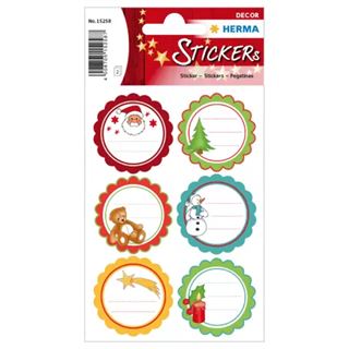 HERMA Aufkleber 15258 Geschenksticker Weihnachtsgr&uuml;&szlig;e, 12
