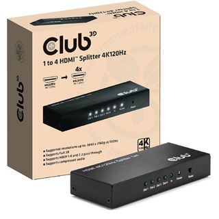 Club 3D HDMI Splitter 1 Eingang -> 4 Ausg&auml;nge 4K120Hz UHD