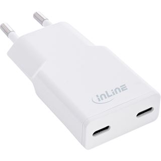 30 Watt InLine USB Netzteil Ladegerät Dual USB-C, PD, PPS,