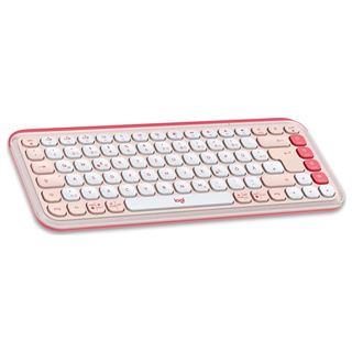 Logitech POP Icon Combo Deutsch USB und Bluetooth rose/wei&szlig;