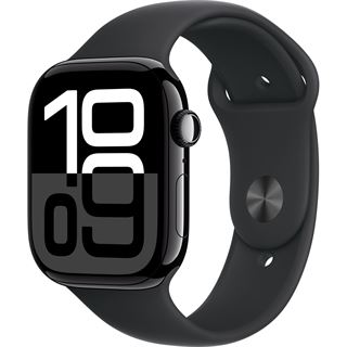 Apple Watch Series 10 46 mm Aluminium (GPS) Sportarmband M/L schwarz,