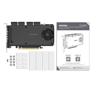 ICY Dock Dock Adapter 4 x M.2 NVMe SSD Mobile Rack Adapter Card f