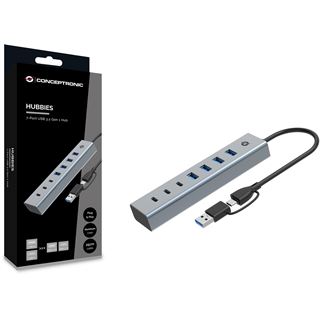 Conceptronic USB-Hub 7-Port 3.2/C->4x3.0 3xUSB-C o.Netz. gr