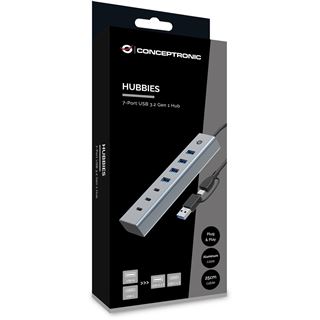 Conceptronic USB-Hub 7-Port 3.2/C->4x3.0 3xUSB-C o.Netz. gr
