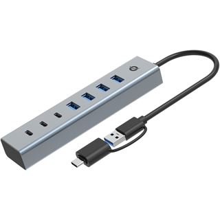 Conceptronic USB-Hub 7-Port 3.2/C->4x3.0 3xUSB-C m.Netz. gr