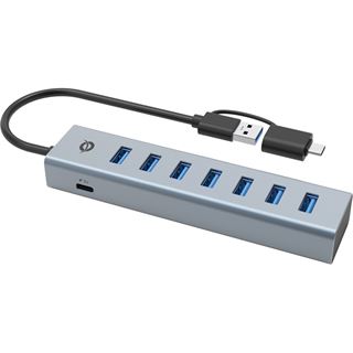 Conceptronic USB-Hub 7-Port 3.0/C->7x3.0 +TypC 5Gbps m.Nz gr