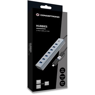 Conceptronic USB-Hub 7-Port 3.0/C->7x3.0 +TypC 5Gbps m.Nz gr