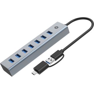 Conceptronic USB-Hub 7-Port 3.0 ->7x3.0 +TypC 5Gbps m.Nz gr
