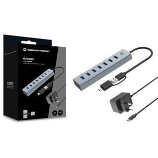 Conceptronic USB-Hub 7-Port 3.0 ->7x3.0 +TypC 5Gbps m.Nz gr