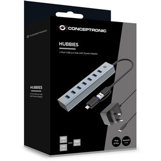 Conceptronic USB-Hub 7-Port 3.0 ->7x3.0 +TypC 5Gbps m.Nz gr