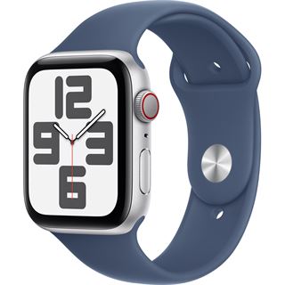 APPLE WATCH SE CELL 44MM SILVER W. DENIM SPORT BAND S/M